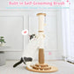 Made4Pets Cat Scratching Post Premium Sisal Cat Scratcher Kitten Toys for Indoor Kittens 33.6" Tall Cat Tower Scratch Post Cat Tree Wooden Interactive Ball Track Cat Toy with Hanging Ball, Beige