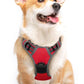 Eagloo Dog Harness Medium Sized Dog, No Pull Service Vest with Reflective Strips and Control Handle, Adjustable and Comfortable for Easy Walking, No Choke Pet Harness with 2 Metal Rings, Red, M