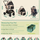 Dog Stroller, Cat Strollers, 5-in-1 Pet Stroller with Detachable Waterproof Carrier for Small/Medium Dogs Cats up to 55lbs, All-in-One Fold Without Detaching Carrier for Dogs Cats 10 lbs to 55 lbs