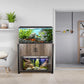 40 Gallon Aquarium Stand with Cabinet & Power Outlets, Heavy Duty Metal Stand for 40-50 Gallon Breeder & Turtle Tanks, Double Terrarium Stand, 660LBS Capacity, Grey