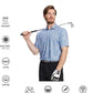 Men's Golf Polo Shirts Short Sleeve Striped Performance Moisture Wicking Dry Fit Golf Shirts for Men