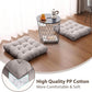 Tiita Meditation Floor Pillows, 22 Inch Square Floor Cushions for Adults, Thicken Tufted Seat Pad Set of 2, Large Floor Cushion for Yoga Garden Living Room Balcony Office Tatami, Grey