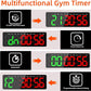 Gym Timer, 16.5" Large Digital Wall Clock for Gym Interval Workout, Remote Control LED Digital Timer for Home Decor, Living Room, Office, Gym, Classroom