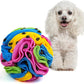 Pet Snuffle Ball, Puzzle Sniffing Interactive Dog Ball for Blind Dogs Training Stress Relief Dog Enrichment Toys Treat Machine Washable (15cm, New Rainbow Color)