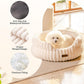 MEWOOFUN Cat Beds for Indoor Cats, Washable Dog Bed for Small Dogs, Round Pet Bed for Puppy and Kitten with Anti-Slip Bottom (Beige, 20"x20"x8")