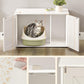 Feandrea Cat Litter Box Enclosure, Litter Box Furniture Hidden with Removable Divider, Indoor Cat House, End Table, 31.5 x 20.9 x 19.7 Inches, White UPCL002W01