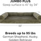 Furhaven Orthopedic Dog Bed for Large Dogs w/ Removable Bolsters & Washable Cover, For Dogs Up to 125 lbs - Faux Fur & Velvet Sofa - Dark Sage, Jumbo Plus/XXL