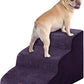 EHEYCIGA Curved Dog Stairs Ramp for Small Dogs 15.7" H, 3-Step Dog Steps for Couch Sofa and Chair, Pet Stairs for Cats, Non-Slip Balanced Pet Steps Indoor, Purple