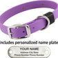 Biothane Custom Dog Collar – Waterproof, Stink-Proof Personalized Collar with Name & Phone Number – Durable, Many Sizes and Colors – Assembled in USA (Amethyst Purple)