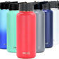 DRINCO Stainless Steel Water Bottle Spout Lid Vacuum Insulated Double Wall Water Bottle Wide Mouth (40oz 32oz 22oz 18oz 14oz) Leak Proof Keeps Cold or Hot (32 oz, 32oz Barn Red)
