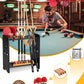 Pool Cue Stick Holder - Floor Stand Billiards Rack Oak Solid Wooden Holds 9 Cues and Pool Table Accessories Organizer