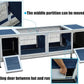 Rabbit Hutch Indoor Leakproof Bunny Cage Fir WoodenOutdoor Bunny House with Wire Floor Leakproof Plastic Tray (Blue)