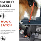 AUBELL Dog Seat Belt for Car,2 Pack Set 3-in-1 Adjustable Reflective Bungee Heavy Duty Dog Car Harness Tether with Clip Hook Latch & Buckle,Swivel Zinc Alloy Carabiner,Black+Orange