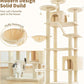 Made4Pets Tall Cat Tree, 80" Cat Tree Tower for Indoor Cats Large Adult, Modern Cat Tower with Scratching Post, Cozy Hammock, 3 Perches and 2 Condos, Sturdy and Fluffy, Beige