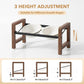 6.3inch Ceramic Adjustable Raised Double Bowls Set with Stand, 3 Heights Elevated, 2 Placement Options,Food and Water Bowls for Adult Cat Small and Medium Dog(Reactived Glaze -White)