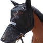 Luminous Horse Fly Mask with Long Nose, Ears, Full Face & Eye Protection - Full Mesh, Detachable Nose Cover, Fleece Padded Edging, Hook-and-Loop Straps with Webbing, Hanging Straps Black
