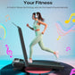 Smart Treadmill with 9% Auto Incline, Hiking and Running Walking Pad Treadmills for Home Office, Treadmill with UREVO APP, AI Powered Music Course, HIIT Programs Synced to Scenic Route, One-Click Mute