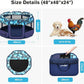 Dog Playpen, Pet Playpen, Portable Cat Playpen, Pop Up Foldable Puppy Playpen Exercise Kennel Tent with Carry Case Collapsible Bowl,Water-Resistant Shade Cover for Outdoor Indoor Travel (Large)