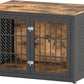 38" Heavy Duty Dog Crate Furniture for Large and Medium Dogs,Wooden Metal Kennel for High Anxiety Dogs, Chew Proof Pet Cage Indoor, Decorative Dog Kennel End Table