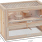 PawHut 2-Level Hamster Cage Mice and Rat House, Small Animal Habitat for Chinchillas with Openable Top, Front Door, Shelf and Ladder, Natural