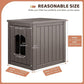Outdoor & Indoor Dog House for Weatherproof and Stylish Furniture, Insulated Dog House Outdoor, Multi - Use for Small and Medium Dogs (Grey, 22.8" L × 17.7" W × 21.7" H)