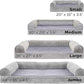 Furhaven Orthopedic Dog Bed for Large/Medium Dogs w/ Removable Bolsters & Washable Cover, For Dogs Up to 55 lbs - Faux Fur & Velvet Sofa - Smoke Gray, Large