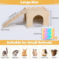 Guinea Pig Hideout, Guinea Pigs House with Stairs and Mats Extra Large Guinea Piggy Castle Detachable Hideouts for Small Animals Wooden Guinea Pig Habitats with Multiple Doors and Windows