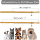 OOPSDOGGY Rolled Leather Cat Collar with Bell - Reflective Kitten Collar with Safety Elastic Strap - Adjustable Small Pet Collars for Boy Girl Cats (Camel)