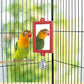 4 PCS Bird Mirror with Bell Parrot Hanging Interactive Playing Toy for Cockatiel Parakeets Canaries Budgie Cage Accessories