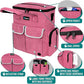 PetAmi Dog Travel Bag Pet Supplies Accessories Organizer for Traveling, Camping, Weekend; Cat Pet Travel Bag Kit Includes 2 Food Storage Containers, 2 Collapsible Bowls, 1 Feeding Mat (Pink)