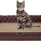 Scratching Sofa, Couch Shaped Thick Scratching Cardboard, Lounge Bed for Indoor Rest&Play, Sofa Scratcher Pad (Brown, 39.4" L X 14" W X 11" H)