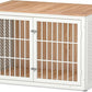 48" Heavy Duty Dog Crate Furniture for Large Dogs, Metal Kennel for High Anxiety Dogs, White Wooden Cage Furniture Indoor, Decorative Dog Kennel End Table, XL