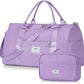 FIORETTO Womens Gym Tote Duffle Bag with Toiletry Bag, Sports Duffel Overnight Hospital Workout Carry on Bag for Girls with Wet Pocket & Shoe Compartment, Ideal for Travel, Swimming, Dance Purple