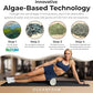 Oceanfoam Travel Workout Mat – 0.3" Thick Folding Exercise Mat for Yoga, Pilates, & Fitness – Non-Slip with Cotton Carrying Strap, Made with Sustainable Algae Foam – 24" x 72" (Charcoal)