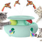 Cat Toys,3-in-1 Interactive Cat Toys for Indoor Cats,Rechargeable Automatic Interactive Cat Toy with Fluttering Butterfly,Smart Sensor 6 Holes Mice Whack-A-Mole and Track Balls,Blue