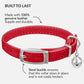CollarDirect Leather Cat Collar with Bell - Kitten Collar, Small and Big Cat Strap for Boy Cats, Girl Cats with Safety Elastic Strap (Neck Fit 6"-7", Red)
