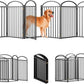 6 Panles Full Matel Freestanding Dog Gates with Door, 144"Extra Wide 36"Tall Free Standing Dog Pet Gate for Indoor & Outdoor. Foldable Pet Fences for Doorways, House, Stairs, Porch, Deck, Yard