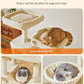 Taoqimiao Cat Tree, 71.7-Inch Cat Tower for Indoor Cats, Plush Multi-Level Cat Condo with 13 Scratching Posts, 2 Perches, 2 Caves, Hammock, 2 Pompoms,Beige MS013LM