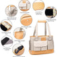 Dog Carrier, Cat Carrier, Pet Carrier, Foldable Waterproof Premium PU Leather Oxford Cloth Dog Purse, Portable Tote Bag Carrier for Small to Medium Cats and Small Dogs