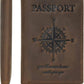 Polare Luxury RFID Blocking Leather Passport Holder Travel Wallet For Men and Women (Dark Brown Compass)