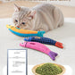 Interactive Cat Toys with[5000mg Premium A+Catnip][Baby Grade] Soft Chew Kicker Cat Toys for Indoor Cats & Kittens, Crinkle &Rattle Fish Sound Toy, Drives Bored Cats Crazy with Fun,3 Pack
