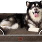 EHEYCIGA Orthopedic Dog Beds for Extra Large Dogs, Waterproof Memory Foam XXL Dog Bed with Sides, Non-Slip Bottom and Egg-Crate Foam Big Pet Couch Bed with Washable Removable Cover, Brown