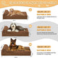 Orthopedic Dog Beds for Large Dogs, 7" Memory Foam Dog Beds with Waterproof Liner, Chew Proof Microsuede Cover, Removable and Washable, Nonskid Bottom, 48"x30" L Brown