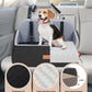 Dog Car Seat for Large Medium Dogs, Pet Car Seat Under 55 lbs or 2 Puppies, Removable Washable Pets Travel Booster Bed for Automotive Backseat with Comfy Thick Cushion, 2 Safety Leashes(Black/Gray)