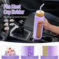 Kodrine Water Bottle with Straw, 24 oz Glass water Bottle with 2 Lids Bamboo Straw Lid and Spout Lid with Handle, 32 oz Clear Water Bottle Glass for Sports Travel, Waterbottle with Time Marker