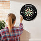 Bristle Dart Board Set, Professional Dart Board 18" with 6pcs 18g Darts Outdoor Dartboard Set, Compressed Sisal Metal Wire Board with Rotating Number Ring