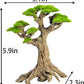 Novelsite Fish Tank Decor- Small Bonsai Trees with Faux Moss- Aquarium Decoration Aqua scaping- Made of Sandstone, Goldfish Betta Fish Tank Decorations