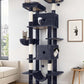 Globlazer Large Cat Tree Tower Condo, 80in Tall Cat Tree for Multiple Indoor Cats Large Adult, XXL Big Cat Climbing Tower with Cat Caves, Sisal Scratching Posts, Top Perches, Hammock, S80B, Dark Gray