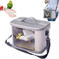 Bird Travel Carrierm, Small Bird Travel Backpack Carrier Cage with Tray and Breathable Clear Window, for Parakeet Cockatiel Budgies, for Camping Hiking (Beige)