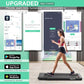 GYMAX Walking Pad, 2.25HP Dual Display Foldable Treadmill for Home with Remote/Smart App Control, Portable Compact Treadmill for Office Under Desk, Folding Running Machine for Small Spaces